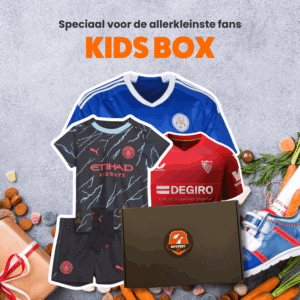 Officieel voetbalshirt voor kinderen, geleverd in de Kids Mystery Box van Mystery Kit.