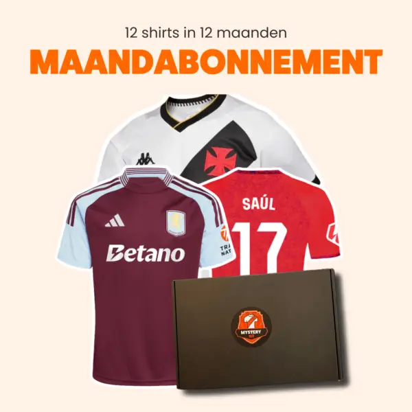 Mystery Kit voetbalshirt abonnement met maandelijkse levering.