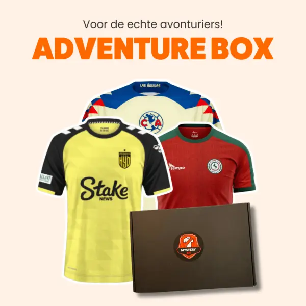 Officieel voetbalshirt van een club buiten Europa, geleverd in de Adventure Box van Mystery Kit.