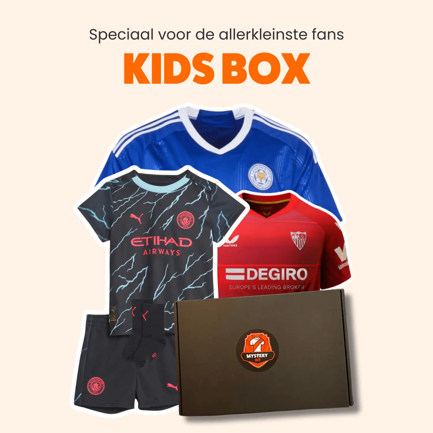 Officieel voetbalshirt voor kinderen, geleverd in de Kids Mystery Box van Mystery Kit.